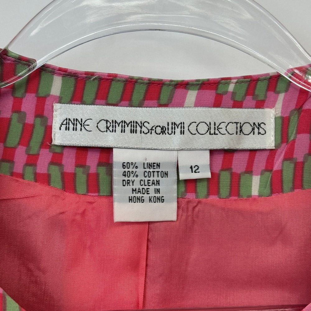 Anne Crimmins Skirt Suit Set Womens 12 Pink Geometric Coquette Vintage - Picture 8 of 16